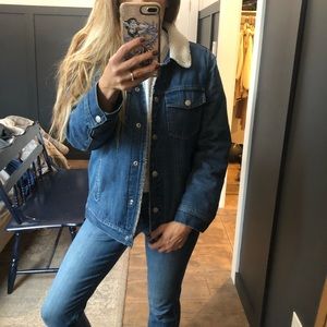 Madewell Sherpa lined Jean Trucker Jacket Medium